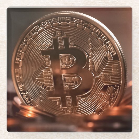 ビットコインコースター ガラスコースター (正面)