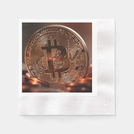 ビットコインコースター 縁ありカクテルナプキン (正面)