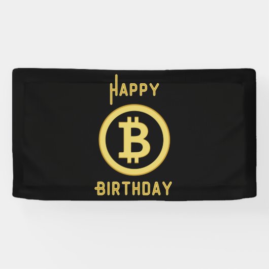 ビットコインゴールドの誕生日 バナー 1.6x3 ビニール 横断幕 (横)
