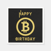 ビットコインゴールド 3層のナプキン お誕生日おめでとう スタンダードカクテルナプキン (正面)