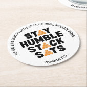 ビットコインステイ謙虚スタックSATS暗号 ラウンドペーパーコースター (アングル)