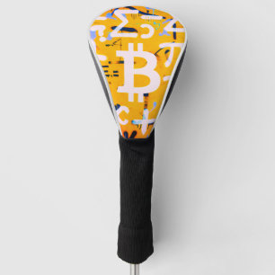 ビットコインストリートアート（オレンジの絵画その4） ゴルフヘッドカバー