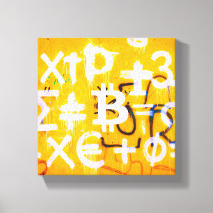 ビットコインストリートアート（オレンジペインティングNo.5） キャンバスプリント