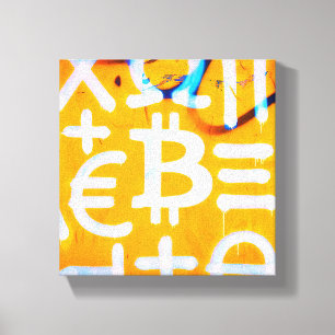 ビットコインストリートアート（オレンジ絵画No.1） キャンバスプリント