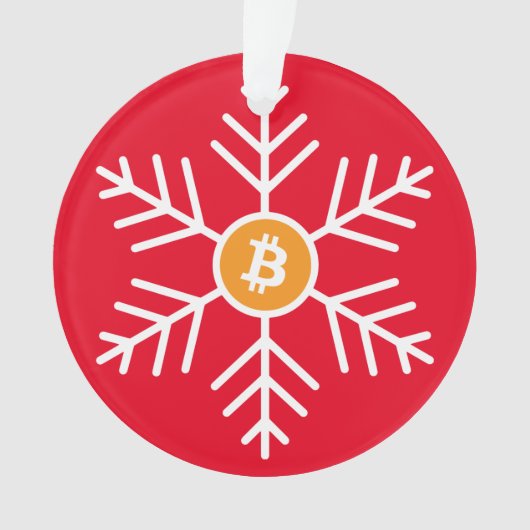 ビットコインスノーフレークオーナメント オーナメント (正面)