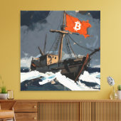 ビットコインセイリング油絵 #2 キャンバスプリント (インサイチュ (リビング))