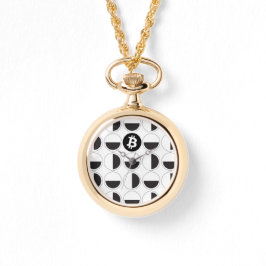 ビットコインデザイナーブラック&ホワイト 腕時計