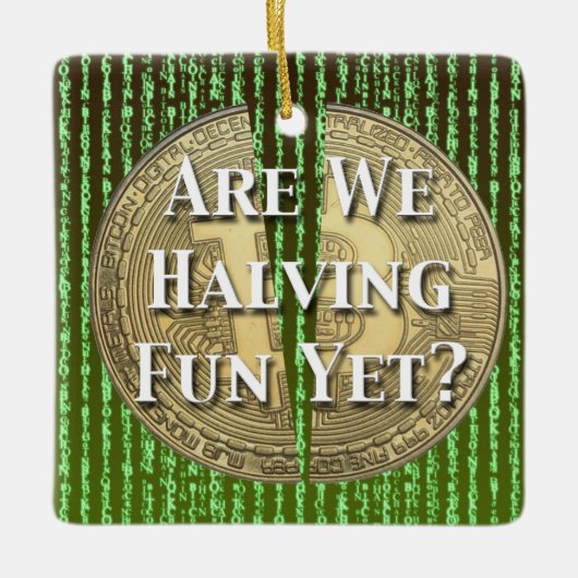 ビットコインハーヴィングイベント セラミックオーナメント (正面)