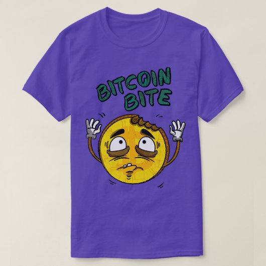 ビットコインバイト暗号通貨レトロ漫画コイン Tシャツ (デザイン正面)