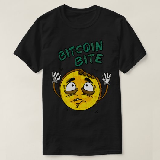 ビットコインバイト暗号通貨レトロ漫画コイン Tシャツ (デザイン正面)