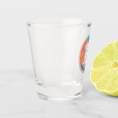 ビットコインパステルポップ・アートのアートハーフトーンロゴ ショットグラス (左)