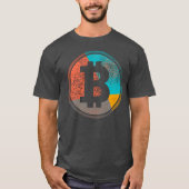 ビットコインパステルポップ・アートのアートハーフトーンロゴ Tシャツ (正面)