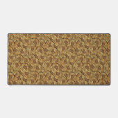 ビットコインパターンクリプトマネーカッコいい金ゴールド高級ギーク デスクマット (正面)