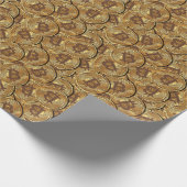 ビットコインパターンクリプトマネーカッコいい金ゴールド高級ギーク ラッピングペーパー (角)