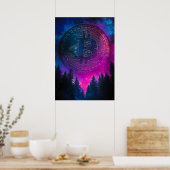 ビットコインパープルクリプト銀河系宇宙 ポスター (キッチン)