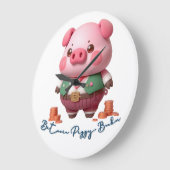 ビットコインピギーバンカー ラージ壁時計 (傾斜)