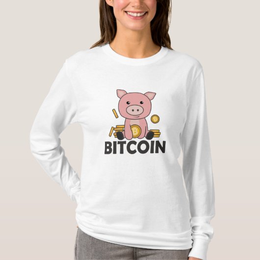 ビットコインピギーバンクホードルコインはデジタルを保持 Tシャツ (正面)