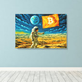 ビットコインムーン キャンバスプリント (インサイチュ (ウッドフロア))