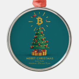 ビットコインメリークリスマスクリプトカレンシー名前をカスタムする メタルオーナメント