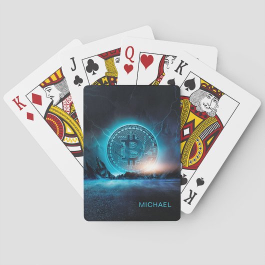 ビットコインランディング暗号BTC名パーソナライズされた トランプ (裏面)