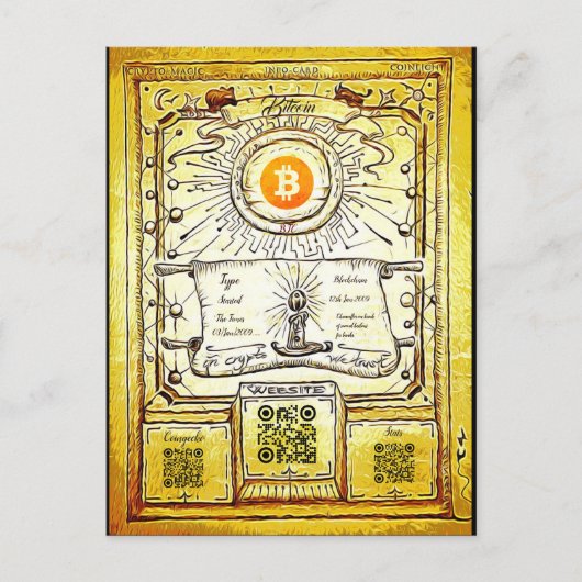 ビットコインリファレンス(QR宇宙付き) 2 インビテーションポストカード (正面)
