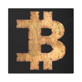 ビットコインレターBヴィンテージ暗号通貨ギフト メタルプリント
