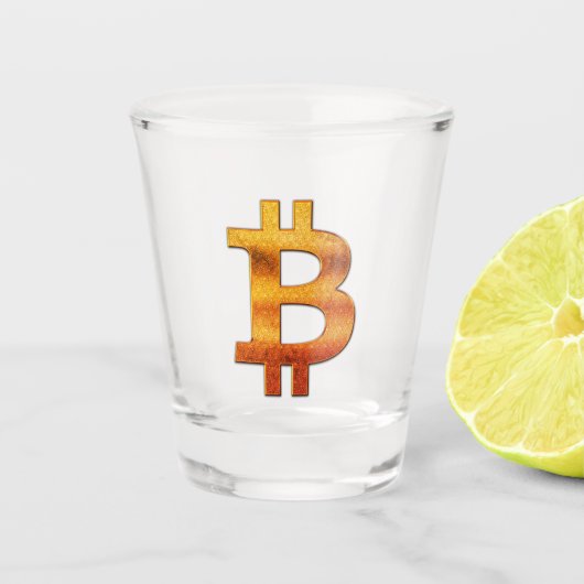 ビットコインレトロショットガラス ショットグラス (正面)