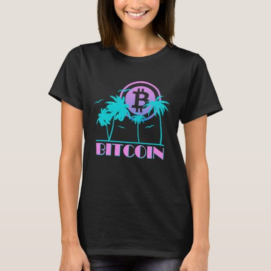 ビットコインレトロ80s暗号 tシャツ (正面)