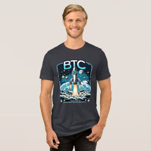 ビットコインロケット暗号BTCミーム トライブレンドTシャツ