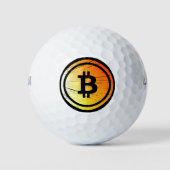 ビットコインロゴ グランジデザイン完美版 ゴルフボール (正面)
