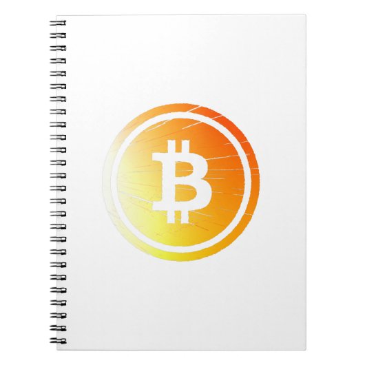 ビットコインロゴ グランジデザイン ノートブック (正面)