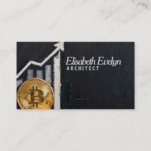 ビットコイン上昇中 - 金融成長アートワーク643 名刺 (正面)