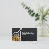 ビットコイン上昇中 - 金融成長アート t34 名刺 (スタンド正面)
