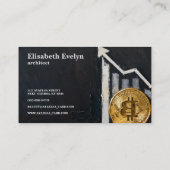 ビットコイン上昇中 - 金融成長アート t34 名刺 (裏面)