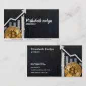 ビットコイン上昇中 - 金融成長アート t34 名刺 (正面/裏面)