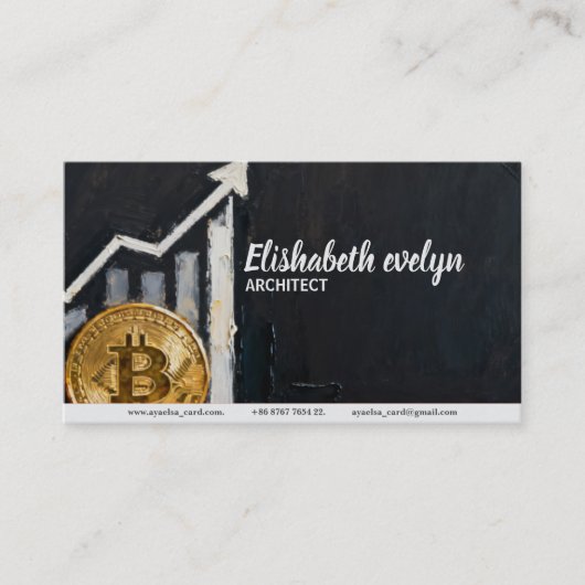 ビットコイン上昇中 - 金融成長アート t34 名刺 (正面)