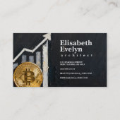 ビットコイン上昇中 - 金融成長アート y12 名刺 (裏面)