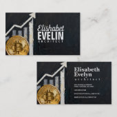 ビットコイン上昇中 - 金融成長アート y12 名刺 (正面/裏面)