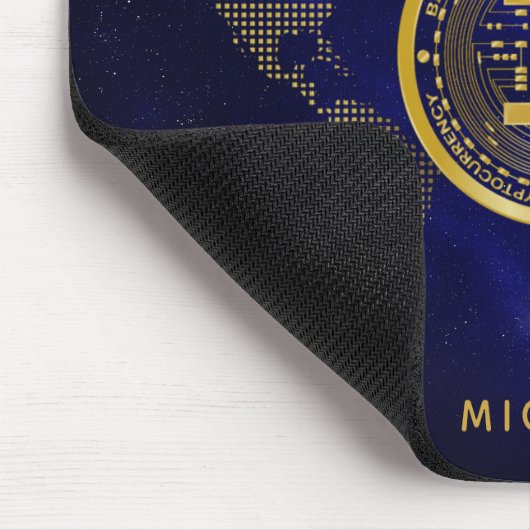 ビットコイン世界金ゴールド暗号宇宙パーソナライズされた名 マウスパッド (コーナー)