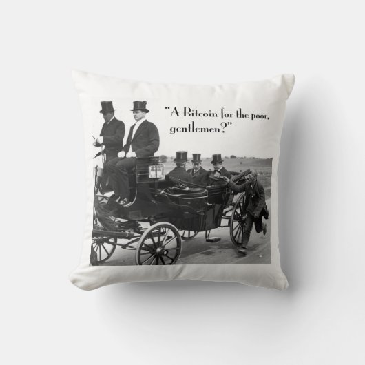 ビットコイン乞食 クッション (正面)