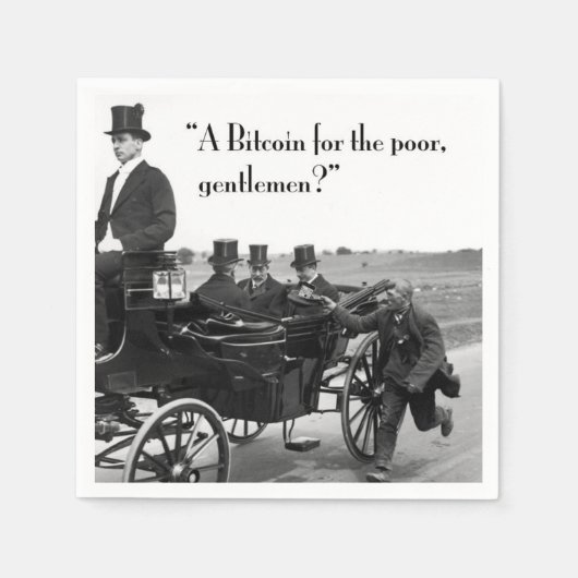 ビットコイン乞食 スタンダードカクテルナプキン (正面)