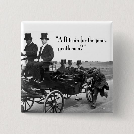 ビットコイン乞食 缶バッジ (正面)