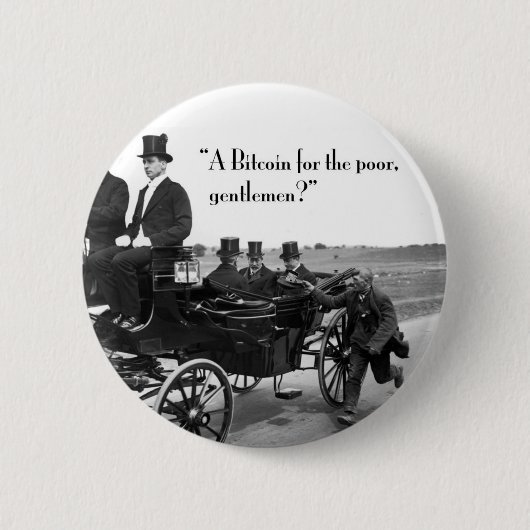 ビットコイン乞食 缶バッジ (正面)