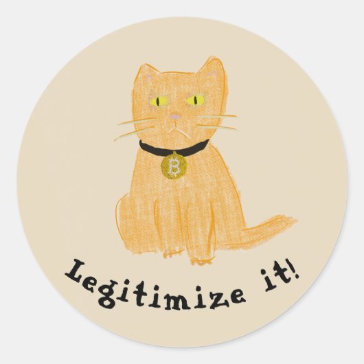 ビットコイン子猫 ラウンドシール (正面)