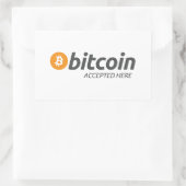 ビットコイン対応ステッカー 長方形シール (バッグ)
