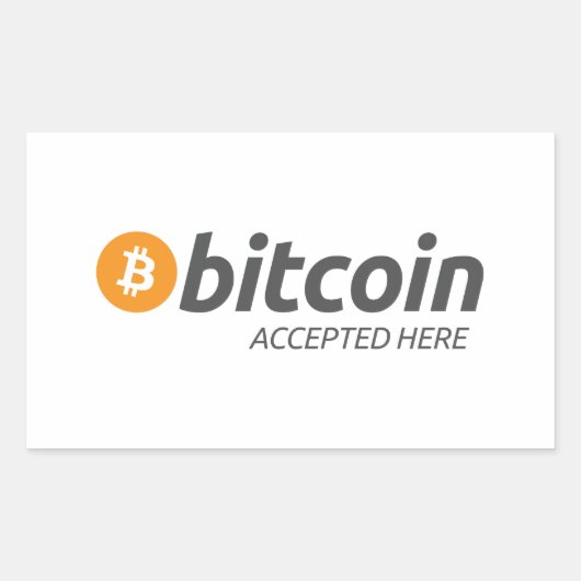 ビットコイン対応ステッカー 長方形シール (正面)