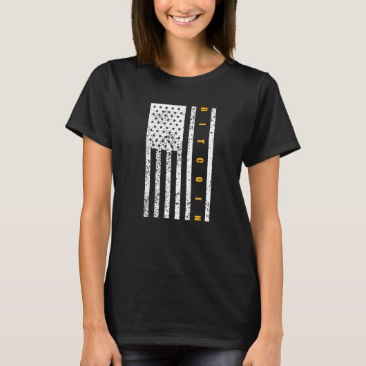 ビットコイン愛国主義 愛国的 アメリカ国旗 自豪なP Tシャツ (正面)