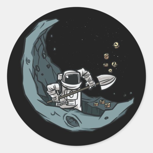 ビットコイン採掘者、宇宙飛行士の暗号資産マイナー ラウンドシール (正面)