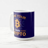 ビットコイン採掘 Mine+Your+Own+Crypto BTC コーヒーマグカップ (正面左)