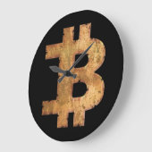 ビットコイン文字Bヴィンテージ暗号通貨ギフト ラージ壁時計 (傾斜)